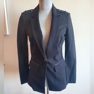 WHBM BLK MILITARY-STYLE BLAZER